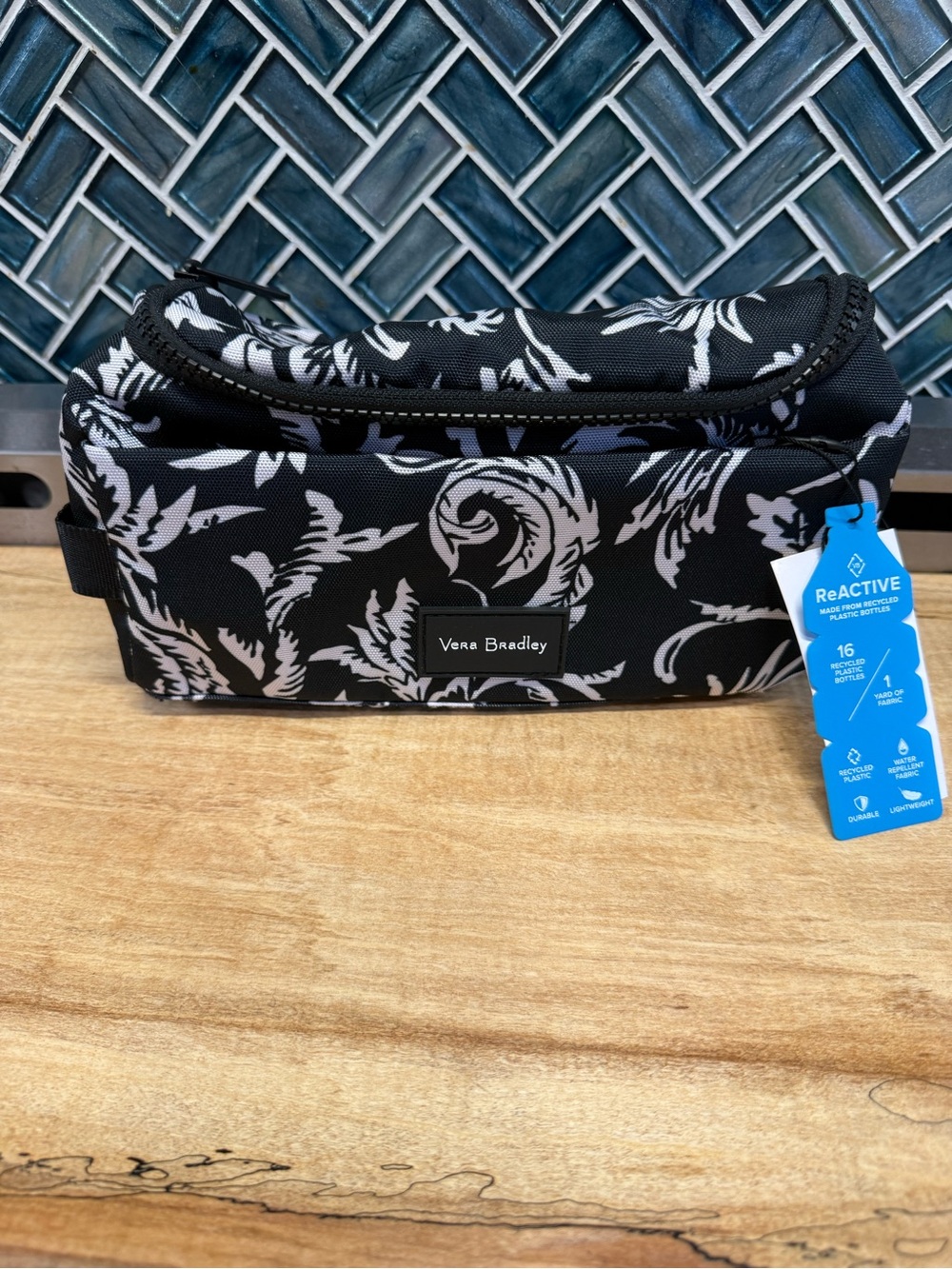 Vera Bradley Black & White Floral Scroll Toiletry Kit